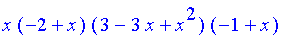 x*(-2+x)*(3-3*x+x^2)*(-1+x)